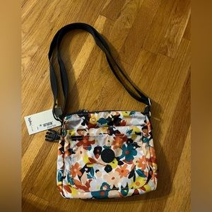 Kipling Sebastian Crossbody Bold Floral Print Messenger Nylon Shoulder Bag NWT